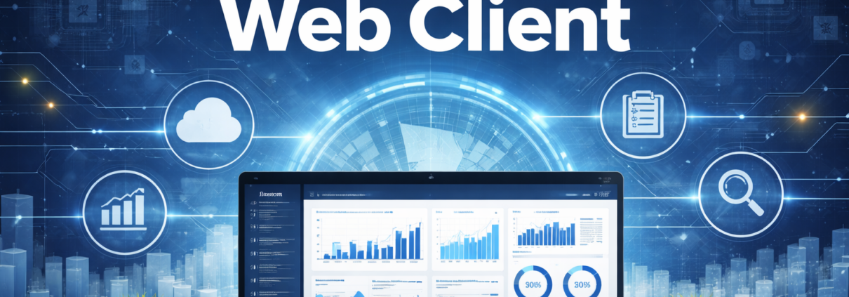 SAP Business One Web Client dashboard displayed on laptop with cloud ERP analytics and modern business interface