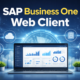 SAP Business One Web Client dashboard displayed on laptop with cloud ERP analytics and modern business interface