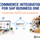 eCommerce Integration for SAP Business One featured image showing an online customer placing an order that flows into SAP Business One for warehouse fulfillment and shipping