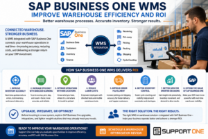 SAP Business One WMS improves warehouse efficiency, inventory accuracy, barcode scanning, and ROI through warehouse integration
