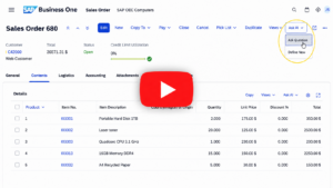 SAP Business One Ask AI feature in Web Client